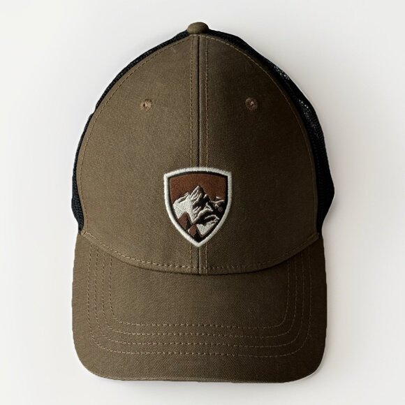 Kuhl Trucker Hat Snap Back One Size Cap Born In The Mountains Olive Green Black - Picture 1 of 11